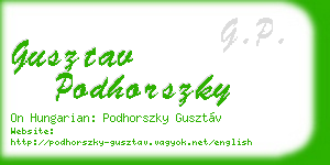 gusztav podhorszky business card